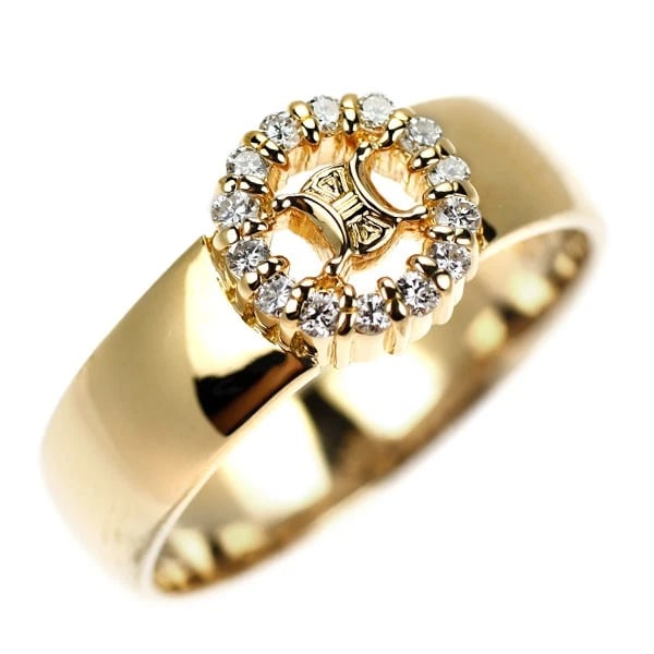 CELINE K18YG DIAMOND RING: Celine K18YG diamond ring Brand: None Type: rings Material: K18YG, Main Stone/Creation Natural Color: Yellow Gold Size: 6US Accessories: None Accessories Notice: When purchasing pre-owned goods,