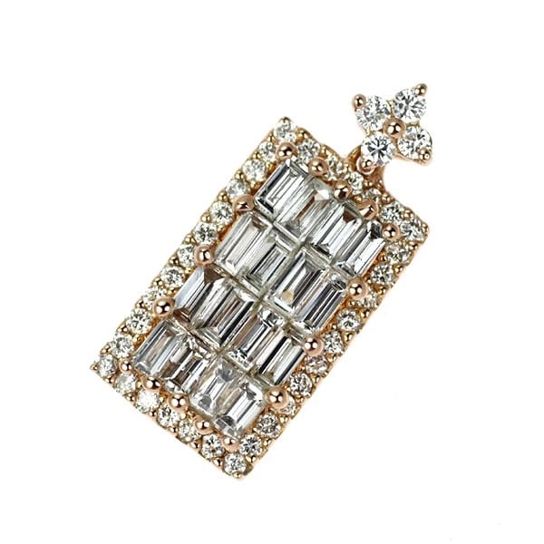K18PG DIAMOND PENDANT: K18PG Diamond Pendant Brand: None Type: pendant top Material: K18PG, Main Stone/Creation Natural Color: pink Gold Size: Length/Width/Diameter (CM) 19.5 Accessories: None Accessories Notice: When
