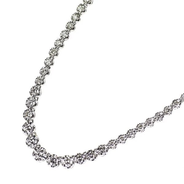 PT900 DIAMOND NECKLACE: PT900 diamond necklace Brand: None Type: necklaces Material: Pt900, Main Stone/Creation Natural Color: Silver Size: Necklace: Chain Length 41cm Accessories: None Accessories Notice: When purchasing