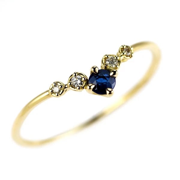 K18YG SAPPHIRE DIAMOND RING: K18YG sapphire diamond ring Brand: None Type: rings Material: K18YG, Main Stone/Creation Natural Color: Yellow Gold Size: 8.25 - 8.5US Accessories: None Accessories Notice: When purchasing pre-owned