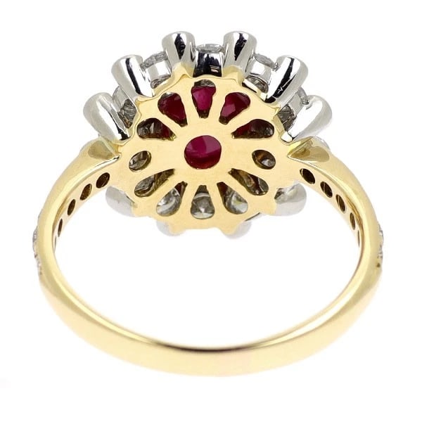 K18YG/PT900 RUBY DIAMOND RING - 3