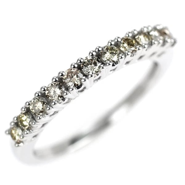 K18WG DIAMOND RING: K18WG diamond ring Brand: None Type: rings Material: K18WG, Main Stone/Creation Natural Color: White Gold Size: 7.25US Accessories: None Accessories Notice: When purchasing pre-owned goods, please