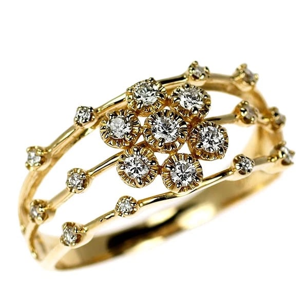 K18YG DIAMOND RING: K18YG diamond ring Brand: None Type: rings Material: K18YG, Main Stone/Creation Natural Color: Yellow Gold Size: 6.25 - 6.5US Accessories: None Accessories Notice: When purchasing pre-owned goods,