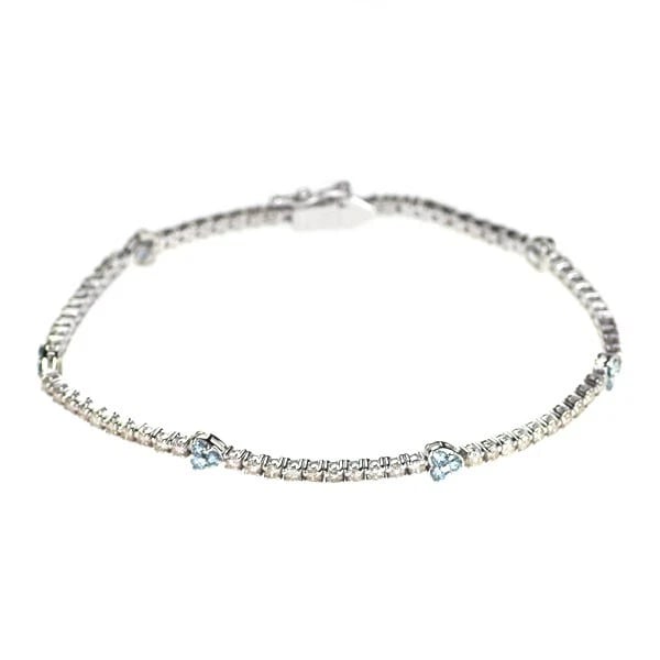 K18WG TREAT BLUE DIAMOND BRACELET: K18WG treat blue diamond bracelet Brand: None Type: bracelets Material: K18WG, Main Stone/Creation Natural Color: White Gold Size: Length/Width/Diameter (CM) 4.1 Accessories: None Accessories Notice: