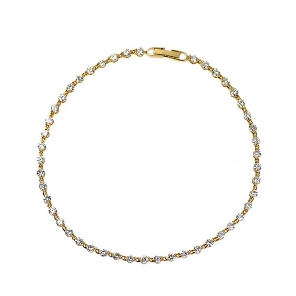 K18YG TENNIS DIAMOND BRACELET: K18YG TENNIS DIAMOND BRACELET Brand: None Type: bracelets Material: K18YG, Main Stone/Creation Natural Color: Yellow Gold Size: Length/Width/Diameter (CM) 2.1 Accessories: None Accessories Notice: