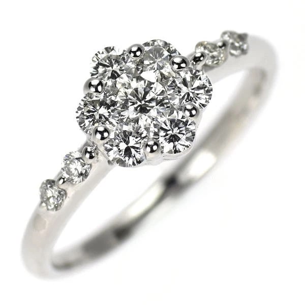 K18WG DIAMOND RING: K18WG diamond ring Brand: None Type: rings Material: K18WG, Main Stone/Creation Natural Color: White Gold Size: US 4.5 Accessories: None Accessories Notice: When purchasing pre-owned goods, please