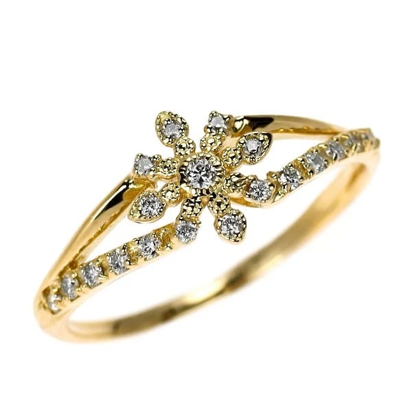 K18YG DIAMOND RING: K18YG diamond ring Brand: None Type: rings Material: K18YG, Main Stone/Creation Natural Color: Yellow Gold Size: US 5.25 Accessories: None Accessories Notice: When purchasing pre-owned goods, please