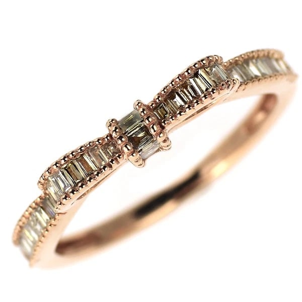 K18PG DIAMOND RING: K18PG diamond ring Brand: None Type: rings Material: K18PG, Main Stone/Creation Natural Color: pink Gold Size: 6.25 - 6.5US Accessories: None Accessories Notice: When purchasing pre-owned goods,
