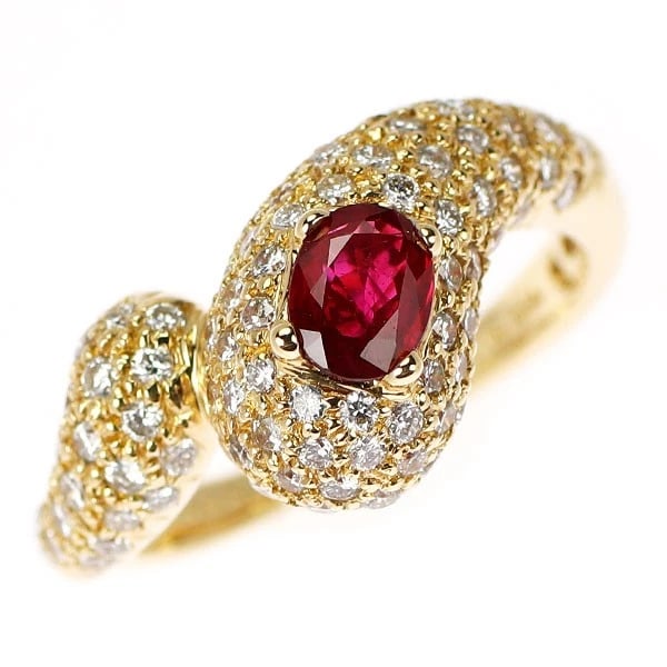 MILA SHAWN K18YG RUBY DIAMOND RING: Mila Shawn K18YG Ruby Diamond Ring Brand: None Type: rings Material: K18YG, Main Stone/Creation rubySide Stonediamonds Color: Yellow Gold Size: US 4.5 Accessories: None Accessories Notice: When