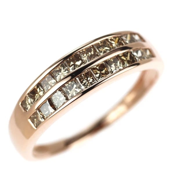 K18PG DIAMOND RING: K18PG diamond ring Brand: None Type: rings Material: K18PG, Main Stone/Creation Natural Color: pink Gold Size: 7.75 - 8US Accessories: None Accessories Notice: When purchasing pre-owned go