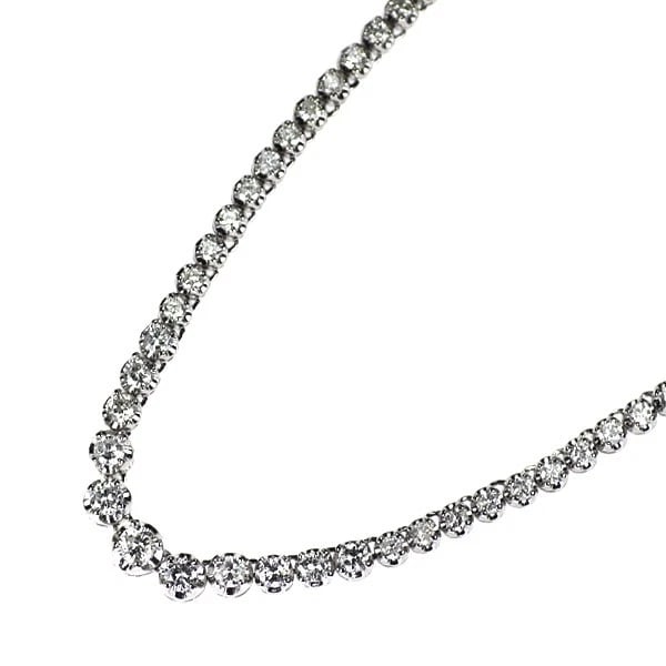 PT850 TENNIS DIAMOND NECKLACE: PT850 tennis diamond necklace Brand: None Type: necklaces Material: PT850, Main Stone/Creation Natural Color: Silver Size: Necklace: Chain Length 41.5cm Accessories: None Accessories Notice: When