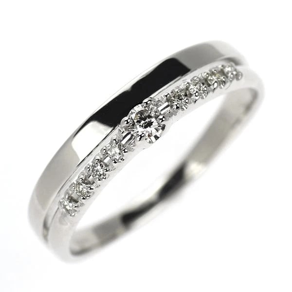 K18WG DIAMOND RING: K18WG diamond ring Brand: None Type: rings Material: K18WG, Main Stone/Creation Natural Color: White Gold Size: US 7.25 Accessories: None Accessories Notice: When purchasing pre-owned goods, please