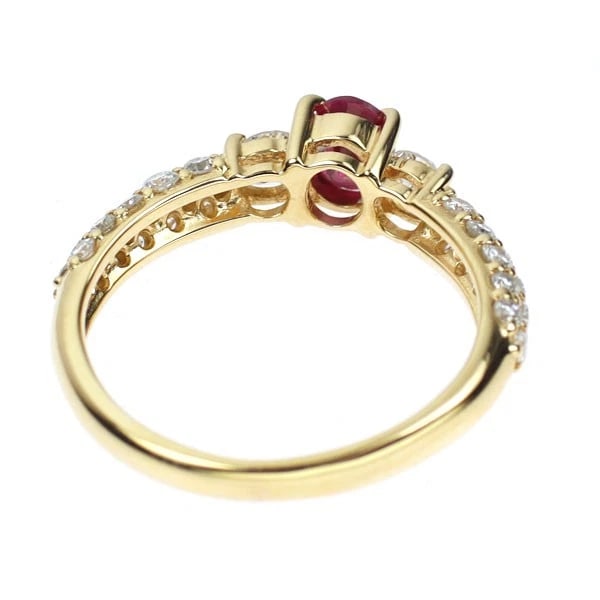 K18YG RUBY DIAMOND RING - 2