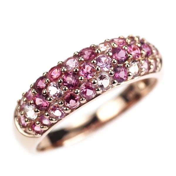 K10PG PINK SAPPHIRE GARNET TOPAZ RING: K10PG Pink Sapphire Garnet Topaz Ring Brand: None Type: rings Material: K10PG, Main Stone/Creation sapphireSide StonetopazGarnet Color: pink Gold Size: 5.5 - 5.75US Accessories: None Acces