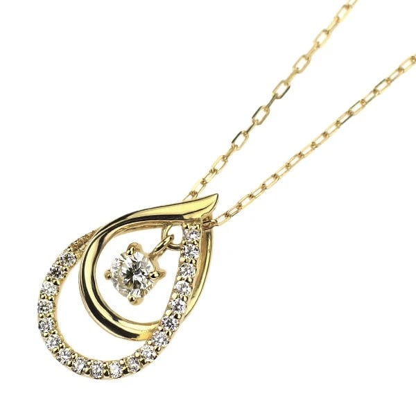 K18YG DIAMOND PENDANT NECKLACE: K18YG DIAMOND PENDANT NECKLACE Brand: None Type: pendant necklace Material: K18YG, Main Stone/Creation Natural Color: Yellow Gold Size: Length/Width/Diameter (CM) 15.2 Accessories: None Accessories