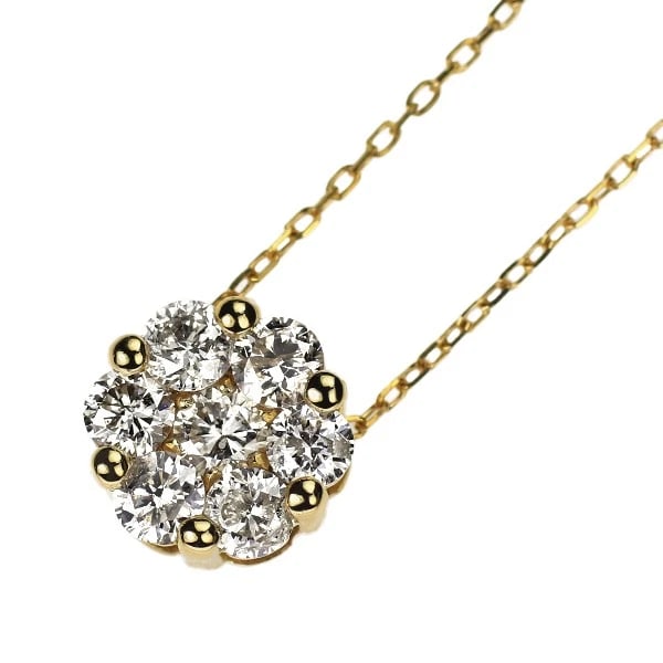 K18YG DIAMOND PENDANT: K18YG DIAMOND PENDANT Brand: None Type: pendant necklace Material: K18YG, Main Stone/Creation Natural Color: Yellow Gold Size: Necklace: Chain Length 40cm Accessories: None Accessories Notice: When