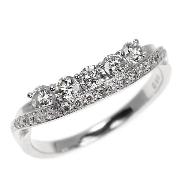 K18WG DIAMOND RING: K18WG diamond ring Brand: None Type: rings Material: K18WG, Main Stone/Creation Natural Color: White Gold Size: 6US Accessories: None Accessories Notice: When purchasing pre-owned goods, p