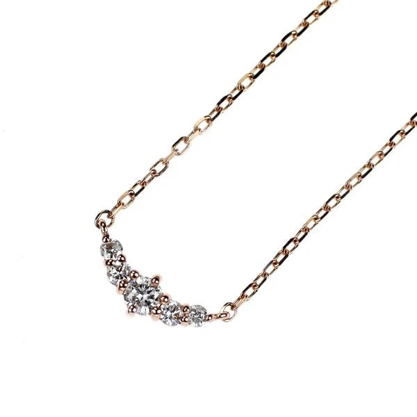VENDOME AOYAMA K18PG DIAMOND PENDANT NECKLACE: Vendome Aoyama K18PG diamond pendant necklace Brand: Vendome Aoyama Type: pendant necklace Material: K18PG, Main Stone/Creation Natural Color: pink Gold Size: Necklace: Chain Length 40.5cm
