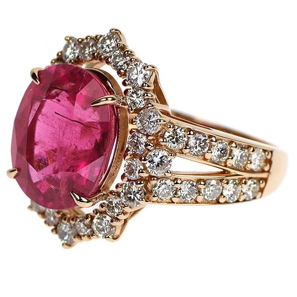 K18PG RUBELLITE DIAMOND RING - 2