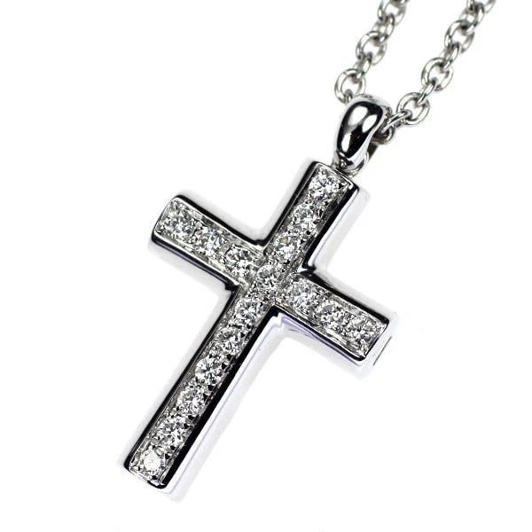 BVLGARI K18WG DIAMOND PENDANT NECKLACE: Bvlgari K18WG Diamond Pendant Necklace Brand: Bvlgari Type: pendant necklace Material: K18WG, Main Stone/Creation Natural Color: White Gold Size: Necklace: Chain Length 41cm Accessories: None