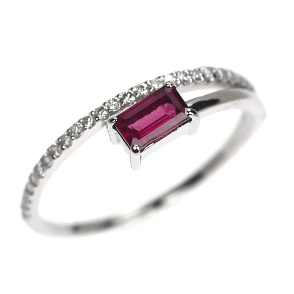 PT900 PINK TOURMALINE DIAMOND RING: Pt900 pink tourmaline diamond ring Brand: None Type: rings Material: Pt900, Main Stone/Creation touralmineSide Stonediamonds Color: Silver Size: 6US Accessories: None Accessories Notice: W