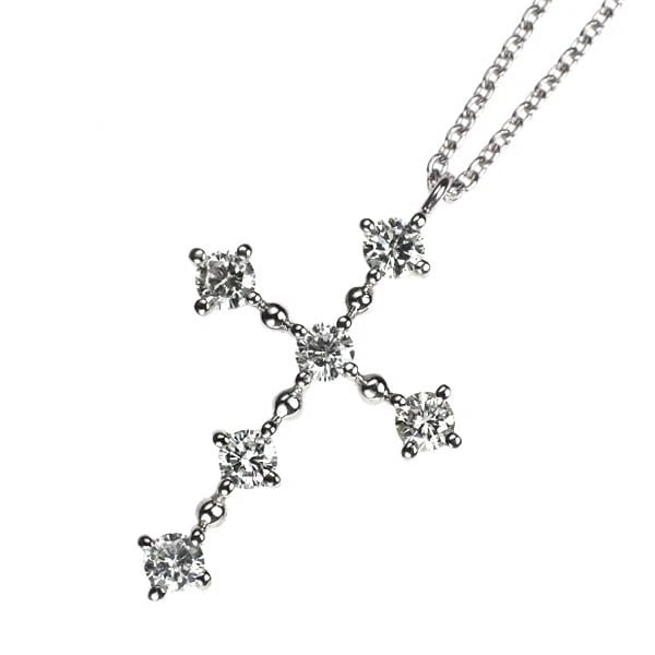 VENDOME AOYAMA PT900/ PT850 DIAMOND PENDANT NECKLACE: Vendome Aoyama Pt900/ Pt850 Diamond Pendant Necklace Brand: Vendome Aoyama Type: pendant necklace Material: Pt900/ Pt850, Main Stone/Creation Natural Color: Silver Size: Necklace: Chain Length 40.5cm