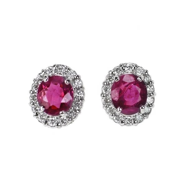 PT900 RUBY DIAMOND EARRING: Pt900 ruby diamond earring Brand: None Type: piercing Material: Pt900, Main Stone/Creation Natural Color: Silver Size: Length/Width/Diameter (CM) 6.7 Accessories: None Accessories Notice: When