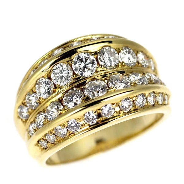 K18YG DIAMOND RING: K18YG diamond ring Brand: None Type: rings Material: K18YG, Main Stone/Creation Natural Color: Yellow Gold Size: 6US Accessories: None Accessories Notice: When purchasing pre-owned goods, please