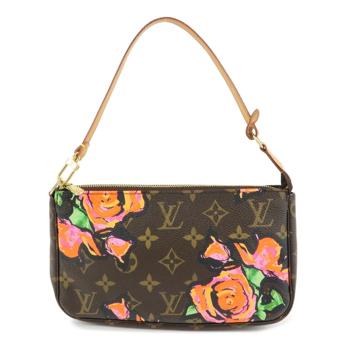 LOUIS VUITTON MONOGRAM ROSE POCHETTE ACCESSOIRES POUCH: Louis Vuitton Monogram Rose Pochette Accessoires Pouch Brand: Louis Vuitton Type: hand bag Material: Monogram Canvas Color: Monogram Size: W21cm(8.27")H13cm(5.12")D4cm(1.57") Accessories: None