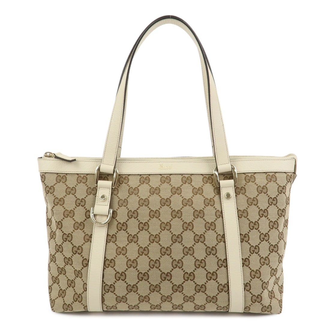 GUCCI ABBEY GG CANVAS LEATHER TOTE BAG HAND BAG: GUCCI Abbey GG Canvas Leather Tote Bag Hand Bag Brand: gucci Type: tote bag Material: GG Canvas Color: Brown , Ivory Size: W37cm(14.57")H21cm(8.27")D11cm(4.33") Accessories: None Accessori