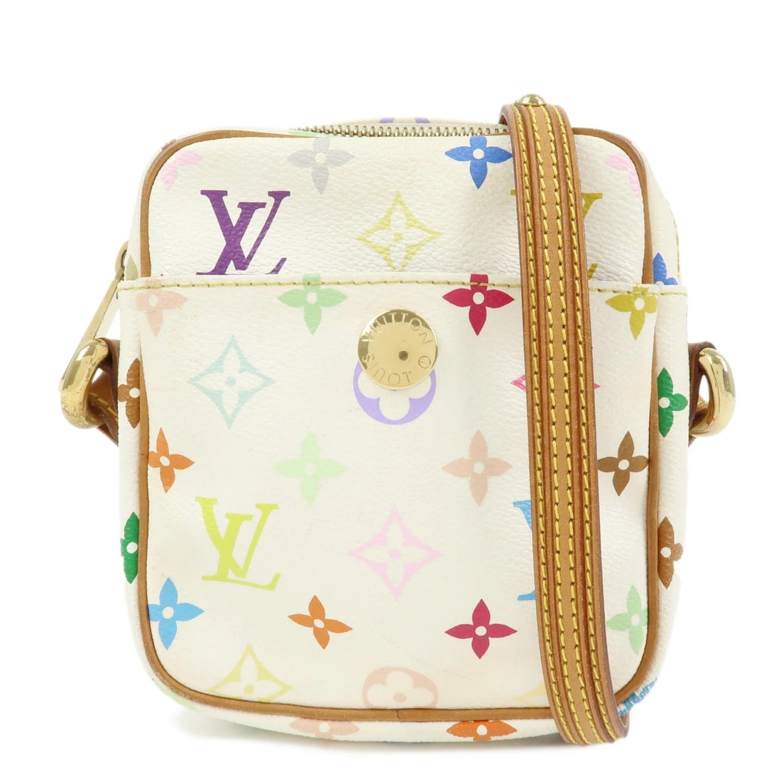 LOUIS VUITTON MONOGRAM MULTICOLOR LIFT SHOULDER BAG: Louis Vuitton Monogram Multicolor Lift Shoulder Bag Brand: Louis Vuitton Type: shoulder bag Material: Monogram Canvas , Nume Leather Color: Blanc Size: W14cm(5.51")H14cm(5.51")D4cm(1.57") Accessor