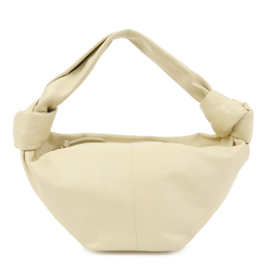 BOTTEGA VENETA DOUBLE KNOT LAMB SKIN HAND BAG: BOTTEGA VENETA Double Knot Lamb Skin Hand Bag Brand: bottega veneta Type: hand bag Material: Lamb skin Color: Beige Size: W30cm(11.81")H14cm(5.51")D14cm(5.51") Accessories: None Accessorie
