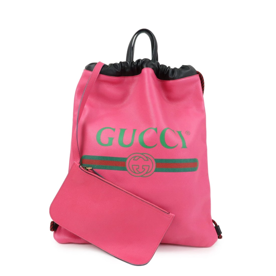 GUCCI SHERRY LEATHER HAND BAG DRAW STRING BACKPACK PINK: GUCCI Sherry Leather Hand Bag Draw String Backpack Pink Brand: gucci Type: hand bag Material: Leather Color: Pink Size: W38cm(14.96")H45cm(17.72")D2cm(0.79") Accessories: None Accessories