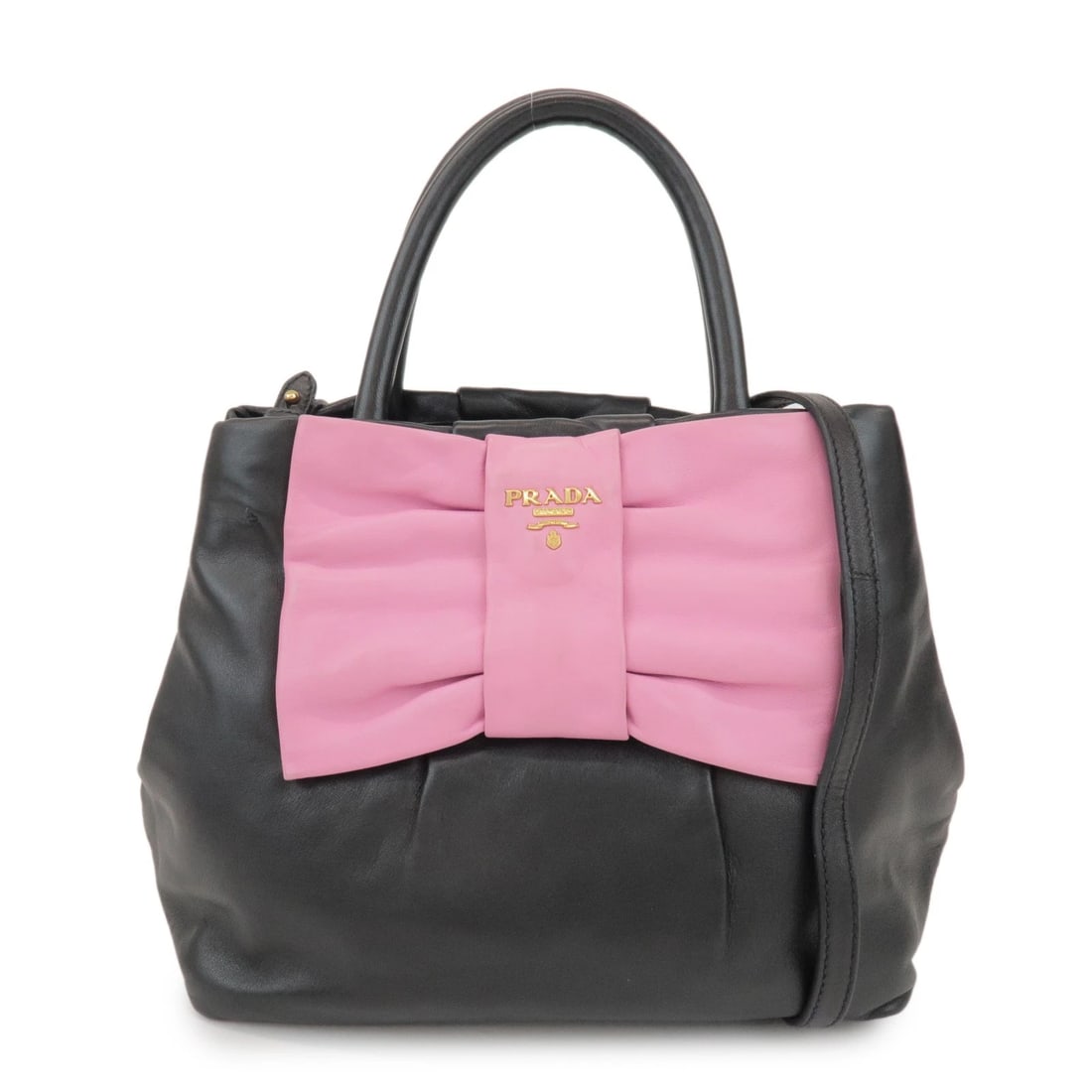 PRADA LOGO LEATHER 2WAY HAND SHOULDER BAG (1 of 6)