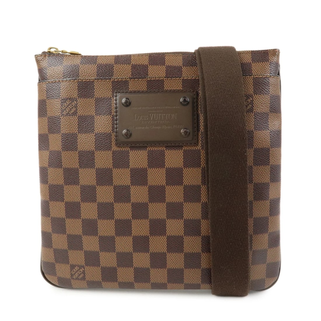 LOUIS VUITTON DAMIER POCHETTE PRATT BROOKLYN SHOULDER BAG: Louis Vuitton Damier Pochette Pratt Brooklyn Shoulder Bag Brand: louis vuitton Type: shoulder crossbody bag Material: Damier Canvas Color: Damier Ebene Size: W25cm(9.84")H1.5cm(0.59")D25.5cm(10.04")