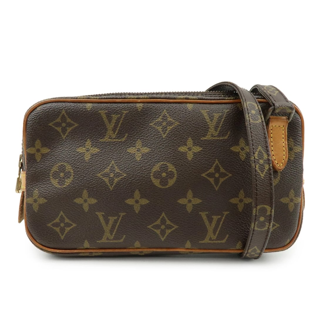 LOUIS VUITTON MONOGRAM POCHETTE MARLY BANDOULIERE BAG: Louis Vuitton Monogram Pochette Marly Bandouliere Bag Brand: louis vuitton Type: shoulder bag Material: Monogram Canvas Color: Monogram Size: W22cm(8.66")H12cm(4.72")D4cm(1.57") Accessories: None