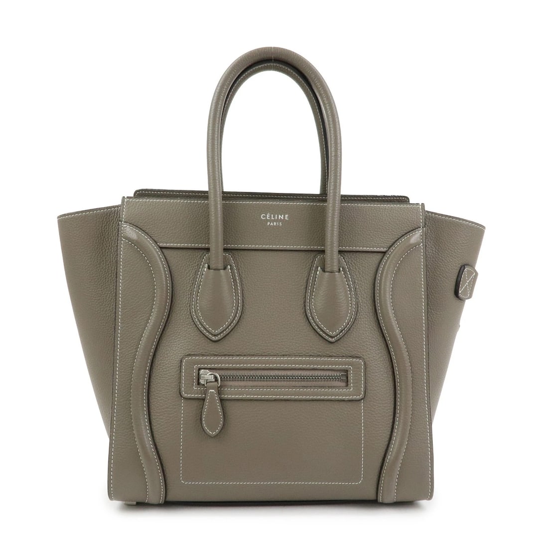 CELINE LUGGAGE MICRO SHOPPER CALF LEATHER HAND BAG: CELINE Luggage Micro Shopper Calf Leather Hand Bag Brand: celine Type: hand bag Material: Calf Leather Color: Gray Size: W26cm(10.24")H25cm(9.84")D14cm(5.51") Accessories: None Accessories