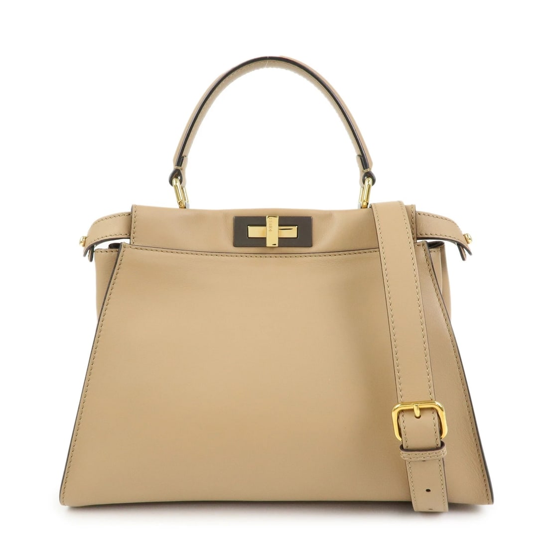 FENDI PEEKABOO LEATHER 2WAY BAG HAND BAG SHOULDER BAG: FENDI Peekaboo Leather 2Way Bag Hand Bag Shoulder Bag Brand: fendi Type: 2way bag Material: Leather Color: Beige Size: W33cm(12.99")H24cm(9.45")D13cm(5.12") Accessories: None Accessories N