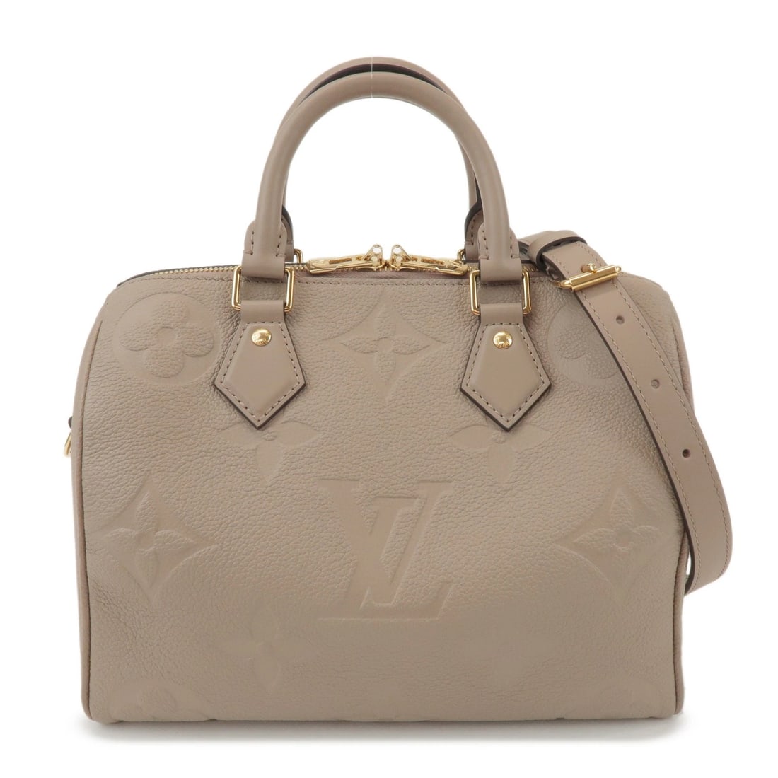 LOUIS VUITTON MONOGRAM EMPREINTE SPEEDY BANDOULIERE: Louis Vuitton Monogram Empreinte Speedy Bandouliere Brand: Louis Vuitton Type: boston bag Material: Empreinte Leather Color: Tourterelle Size: W?25cm(9.84")H?18.5cm(7.28")D?14cm(5.51") Accessories
