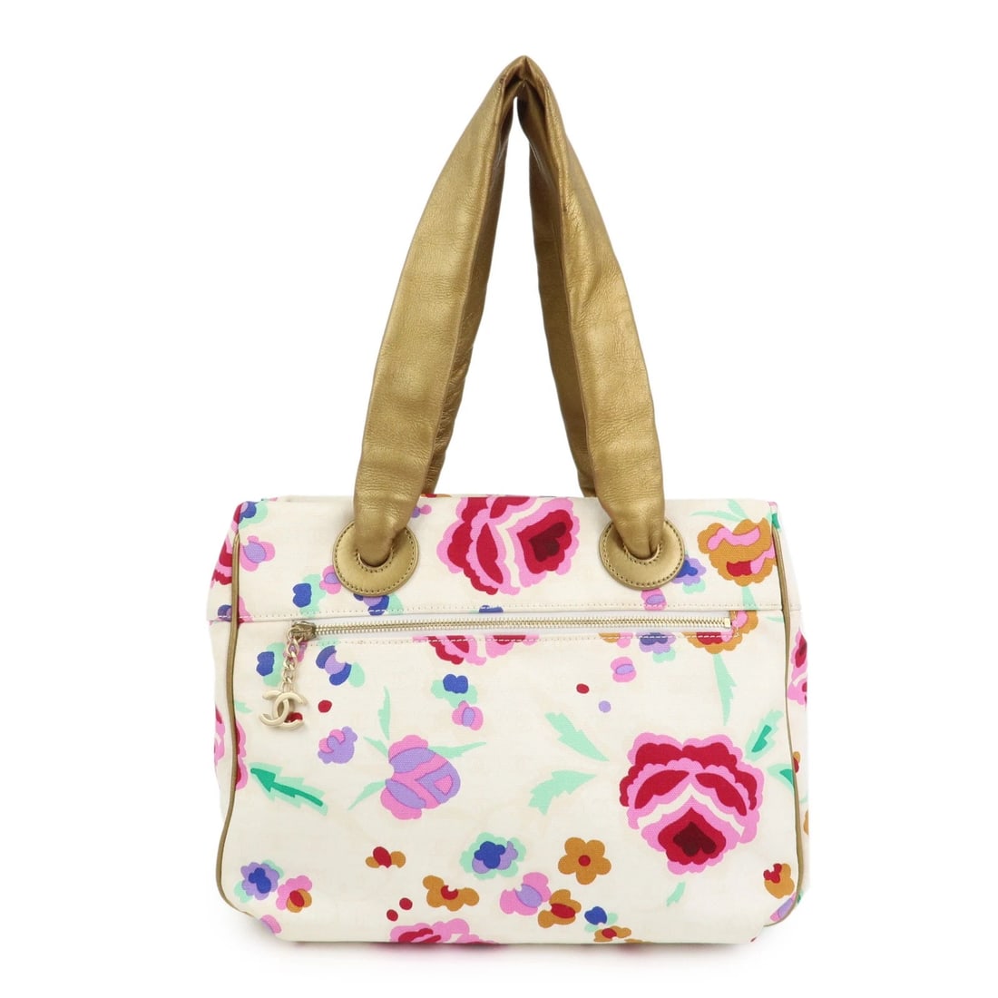 CHANEL CANVAS LAMB SKIN TOTE BAG SHOULDER BAG: CHANEL Canvas Lamb Skin Tote Bag Shoulder Bag Brand: Louis Vuitton Type: shoulder bag Material: Canvas , Lamb skin Color: Ivory , Multicolor , Gold Size: W32cm(12.60")H24cm(9.45")D10cm(3.94") Acce