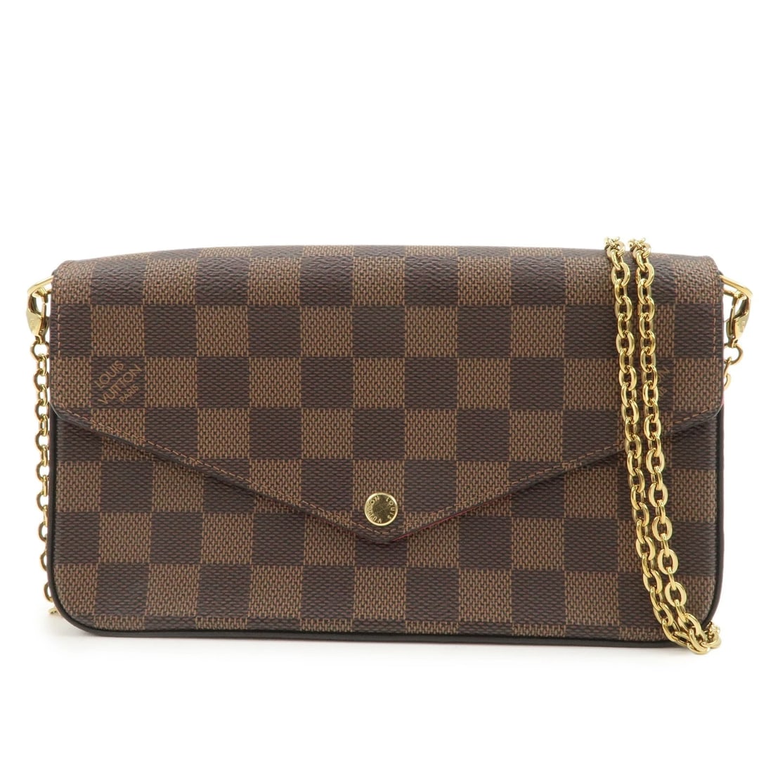 LOUIS VUITTON DAMIER POCHETTE FELICIE SHOULDER BAG: Louis Vuitton Damier Pochette Felicie Shoulder Bag Brand: Louis Vuitton Type: cadena Material: Damier Canvas Color: Damier Ebene Size: D6cm(2.36")H36cm(14.17")W45cm(17.72") Accessories: None <
