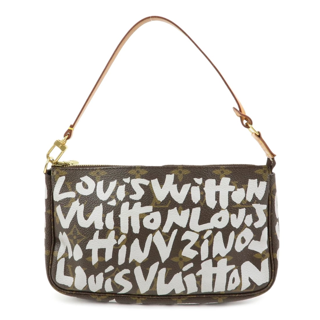 LOUIS VUITTON MONOGRAM GRAFFITI POCHETTE ACCESSOIRES POUCH: Louis Vuitton Monogram Graffiti Pochette Accessoires Pouch Brand: louis vuitton Type: hand bag Material: Monogram Canvas , Nume Leather Color: Argent Size: W23cm(9.06")H13cm(5.12")D3cm(1.18") Acce