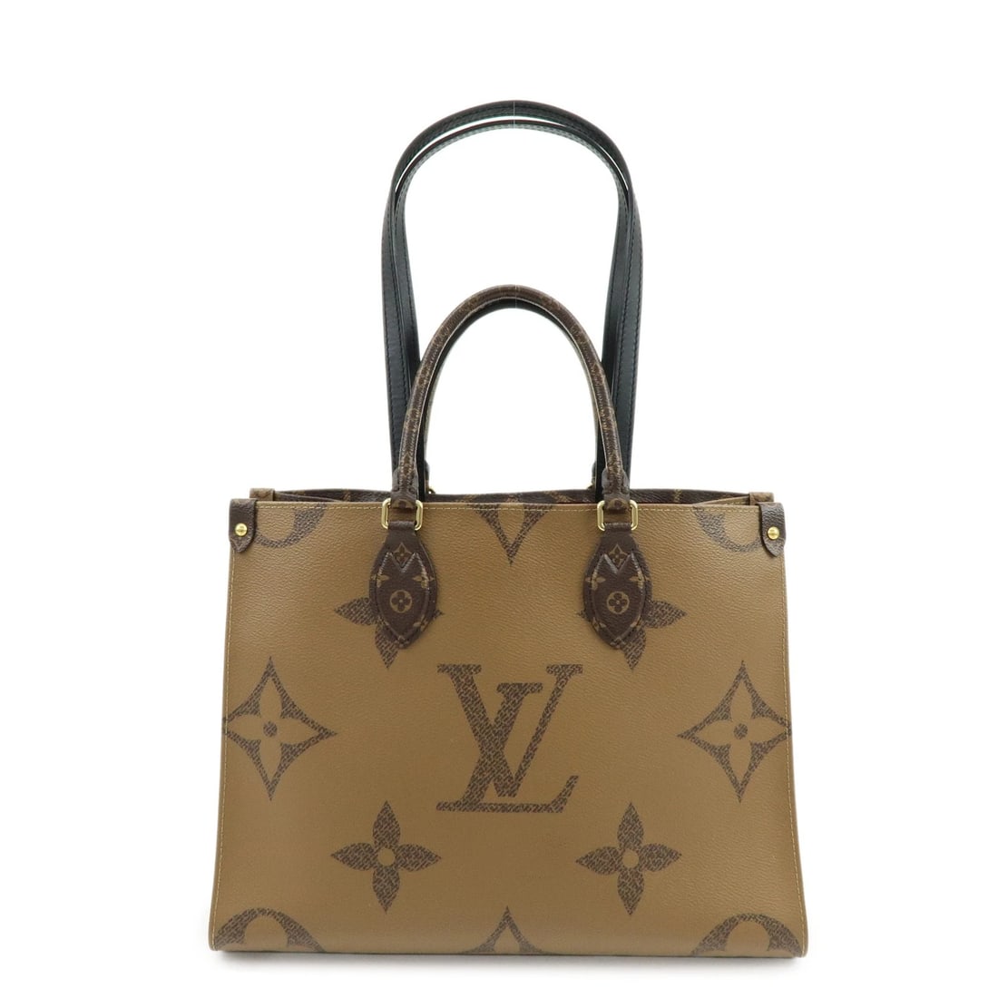 LOUIS VUITTON MONOGRAM GIANT REVERSE ON THE GO MM TOTE BAG: Louis Vuitton Monogram Giant Reverse On the Go MM Tote Bag Brand: france Type: tote bag Material: Monogram Canvas , Leather Color: Monogram Size: W33cm(12.99")H26.5cm(10.43")D14cm(5.51") Accessori