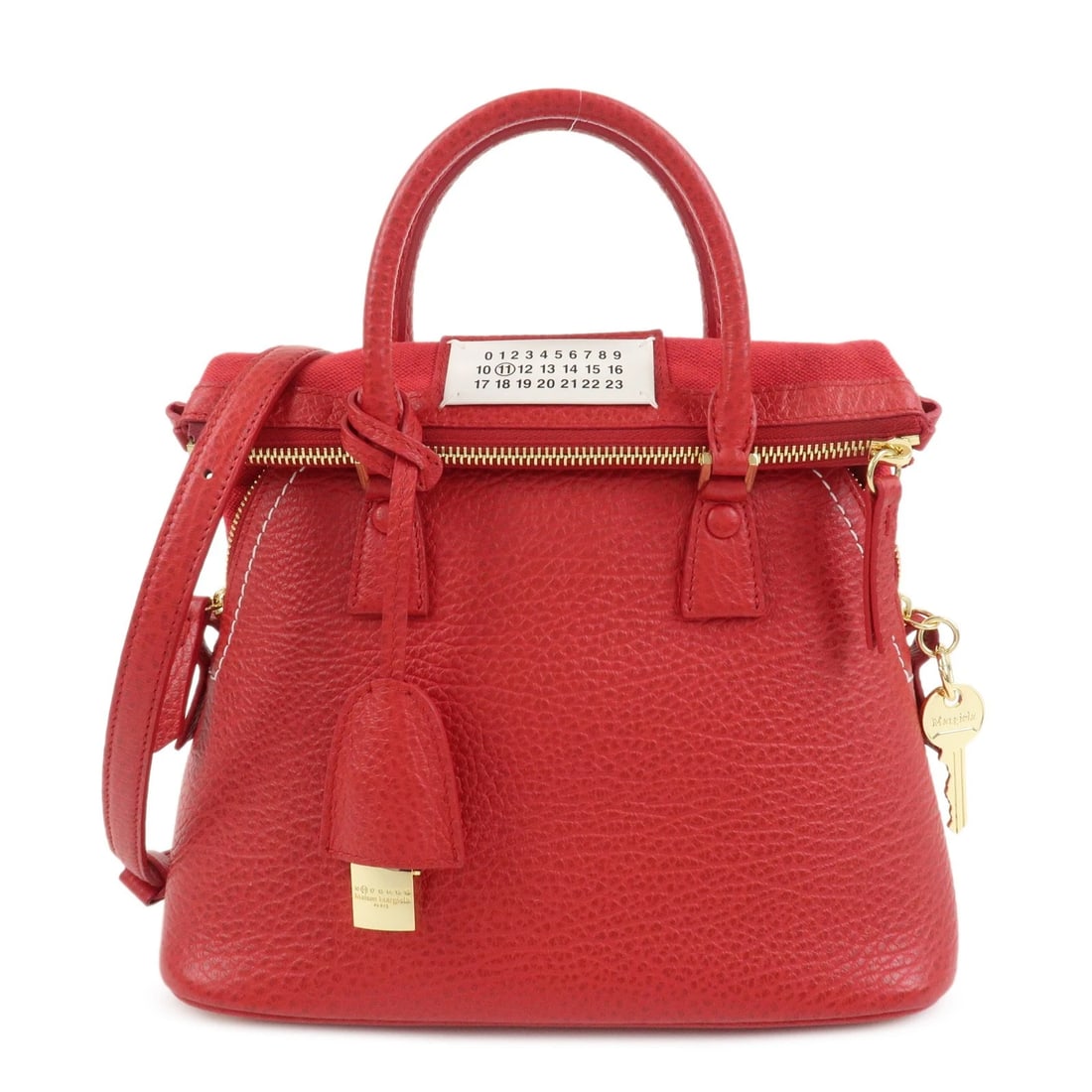MAISON MARGIELA 5AC GRAINED CALF LEATHER 2 WAY: Maison Margiela 5AC Grained Calf Leather 2 Way Brand: Maison Margiela Type: 2way bag Material: Grained Calf Leather Color: Red Size: W26cm(10.24")H23cm(9.06")D13cm(5.12") Accessories: None