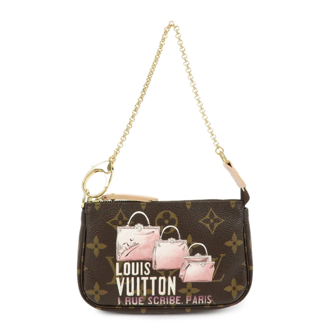 LOUIS VUITTON MONOGRAM MINI POCHETTE ACCESSOIRES: Louis Vuitton Monogram Mini Pochette Accessoires Brand: louis vuitton Type: hand bag Material: Monogram Canvas , Leather Color: Monogram Size: W15cm(5.91")H10cm(3.94")D3cm(1.18") Accessories: None