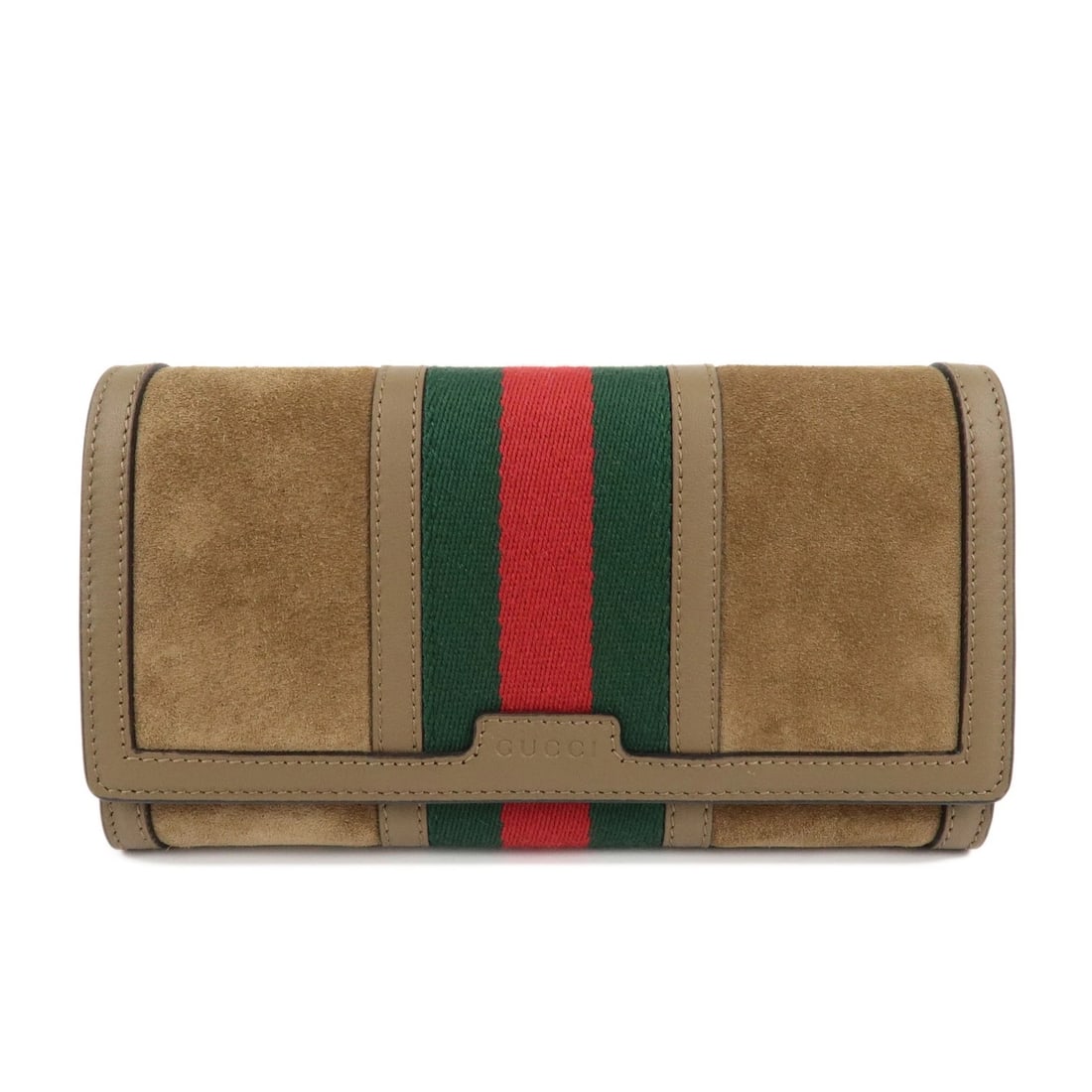 GUCCI SHERRY SUEDE LEATHER FLAP LONG WALLET BROWN: GUCCI Sherry Suede Leather Flap Long Wallet Brown Brand: GUCCI Type: Wallet Material: Suede , Leather Color: Brown Size: ??W?19cm(7.48")??H?10cm(3.94")??D?3cm(1.18") Accessories: None Acce