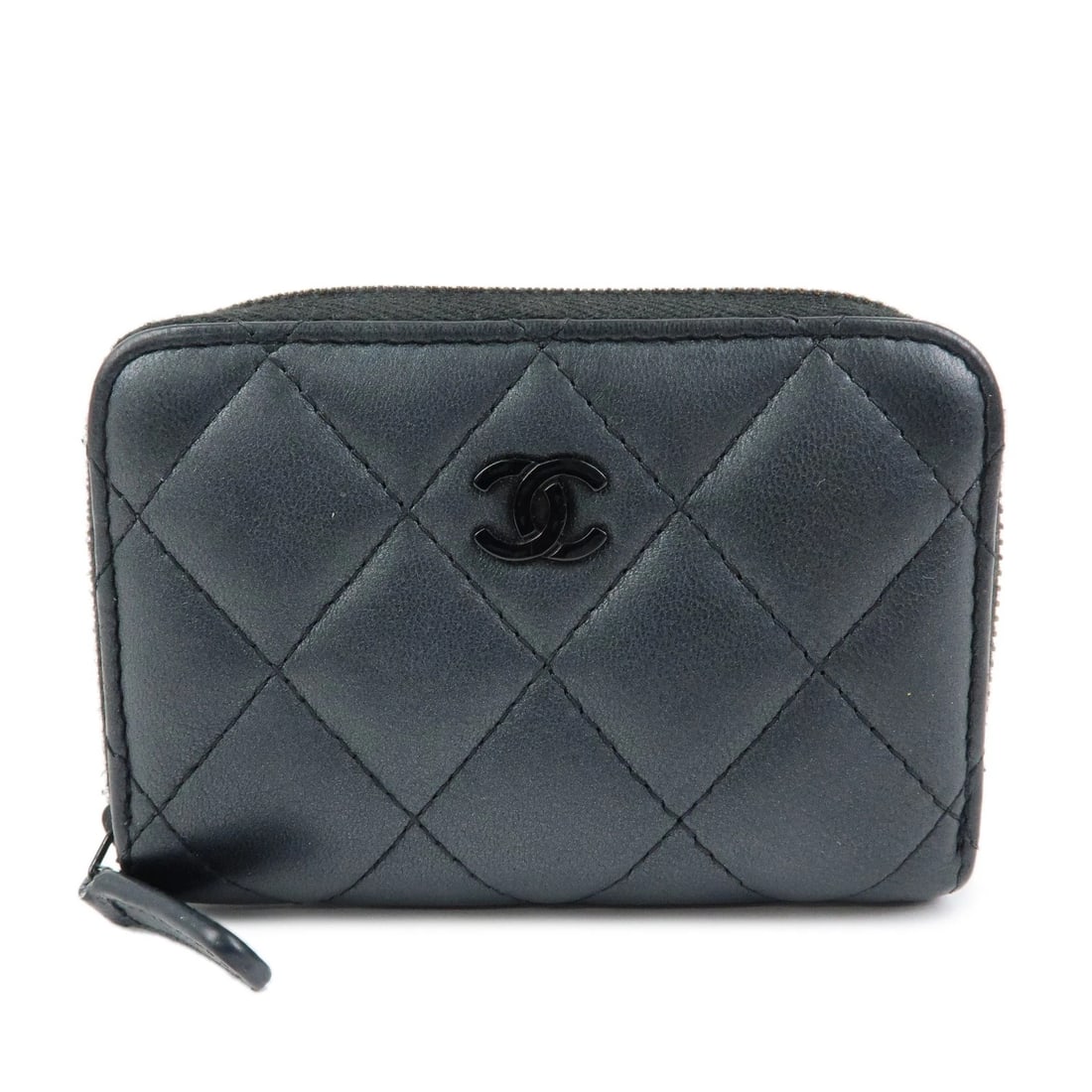 CHANEL COCO LOGO MATELASSE LAMBSKIN COIN CASE CARD (1 of 6)