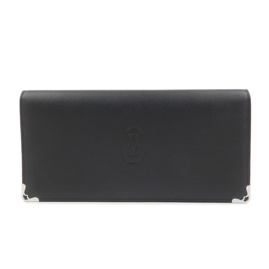 CARTIER MUST DE CARTIER INTERNATIONAL FLAP BI-FOLD LONG WALLET: Cartier Must de Cartier International Flap Bi-fold Long Wallet Brand: Louis Vuttion Type: belt Material: Leather Color: Black Size: W18.8cm(7.40")H8cm(3.15")D1.4cm(0.55") Accessories: None