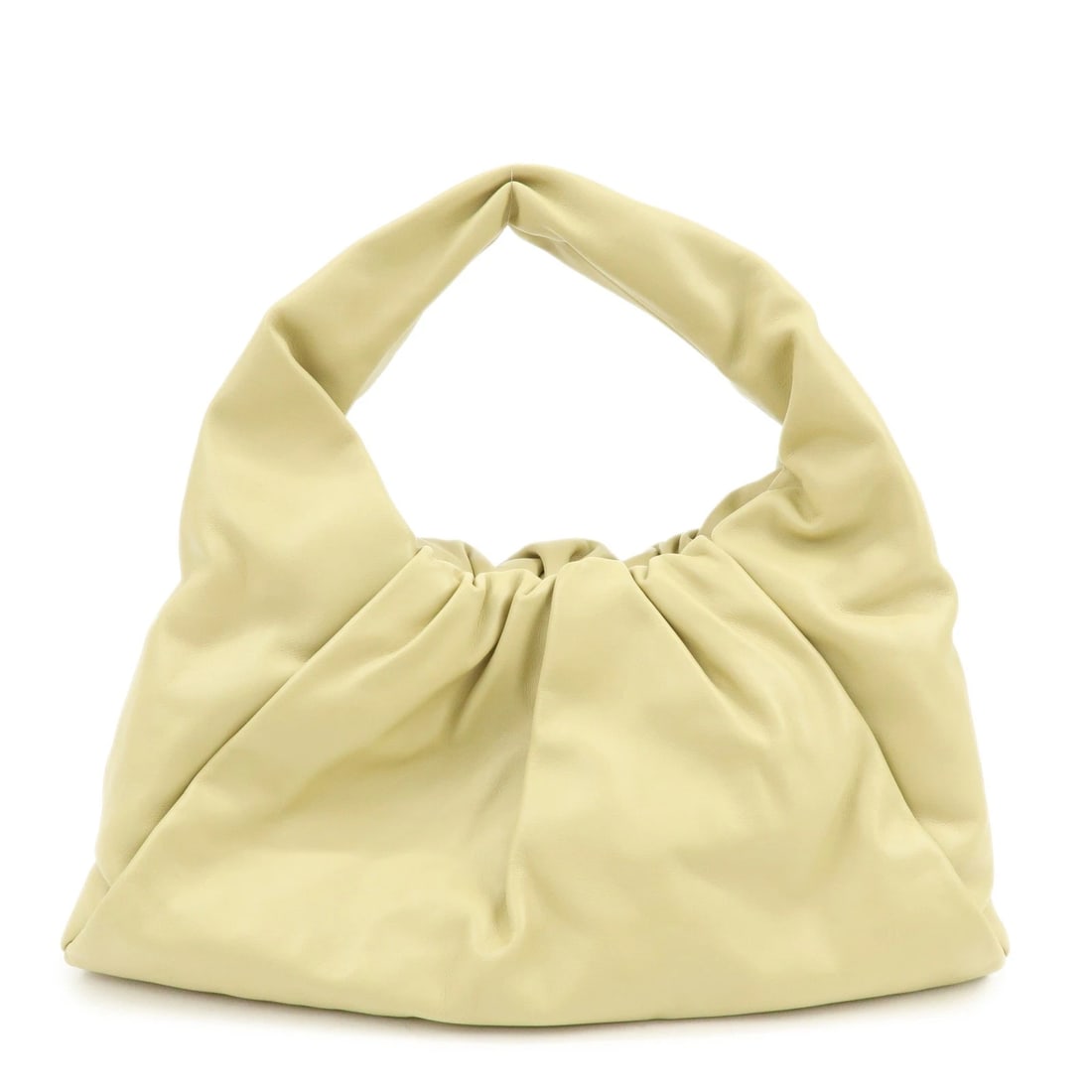 BOTTEGA VENETA THE SHOULDER POUCH LEATHER SHOULDER BAG: BOTTEGA VENETA The Shoulder Pouch Leather Shoulder Bag Brand: bottega veneta Type: shoulder bag Material: Leather Color: Yellow Beige Size: W38cm(14.96")H21cm(8.27")D7.5cm(2.95") Accessories: None