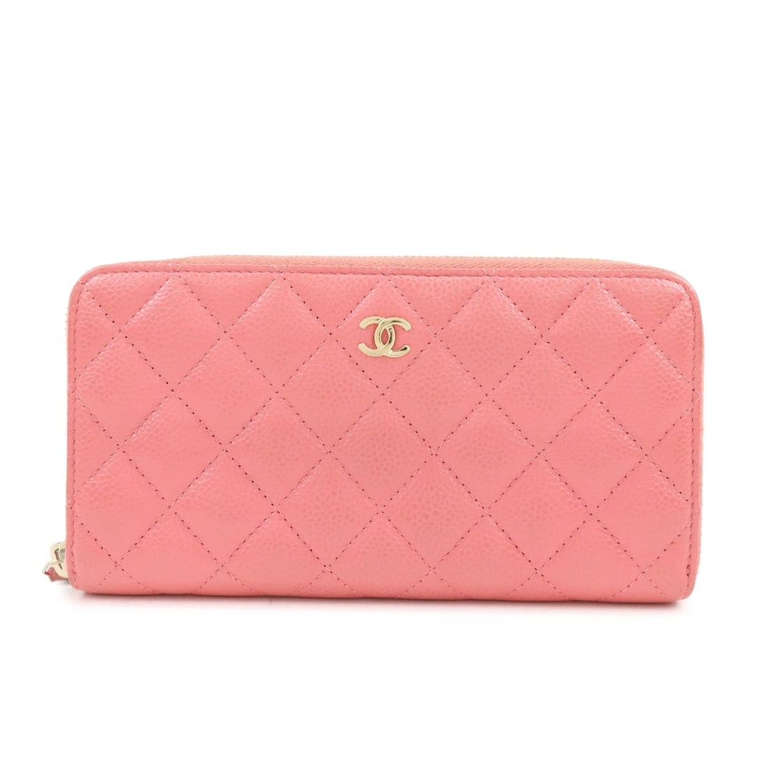 CHANEL MATELASSE CAVIARSKIN ROUND ZIPPY LONG WALLET PINK: CHANEL Matelasse Caviarskin Round Zippy Long Wallet Pink Brand: CHANEL Type: wallet Material: Caviar skin Color: Pink , Gold Size: W19cm(7.48")H11cm(4.33")D2cm(0.79") Accessories: None Acc